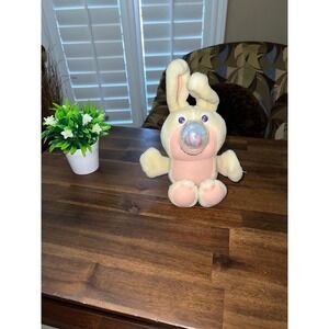 Playskool Nosy Bears Easter Bunny Rabbit 11" Stuffed Plush 1980s Yellow